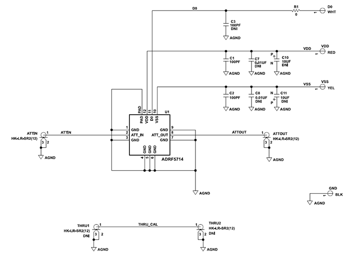 Schaltplan - Analog Devices Inc. EVAL-ADRF5714 Evaluierungsboard